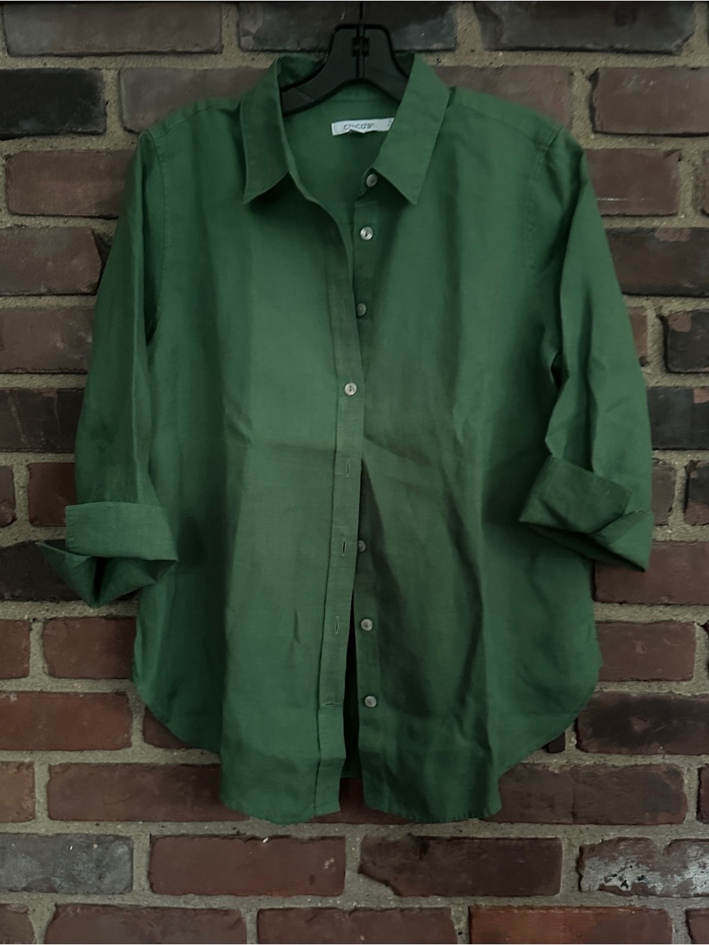CHICO green linen in green size 0 or a regular 6 / small